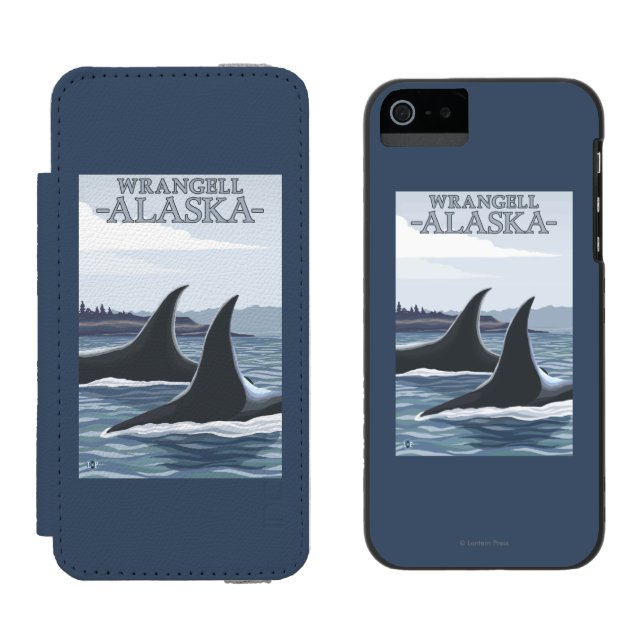 Orca Whales #1 - Wrangell, Alaska Incipio iPhone Wallet Case (Side by Side)
