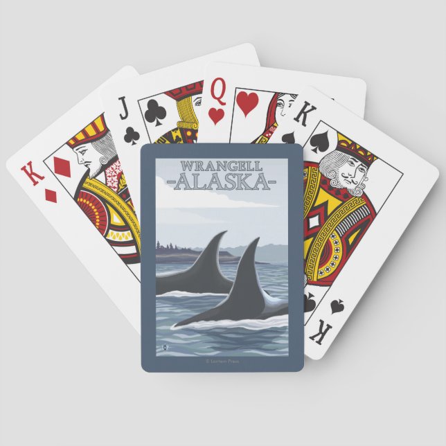 Orca Whales #1 - Wrangell, Alaska Playing Cards (Back)