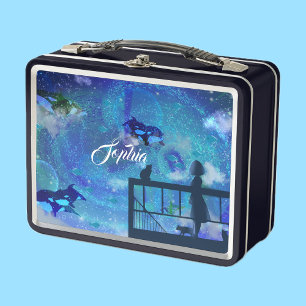 Orca Whales Metal Lunch Box
