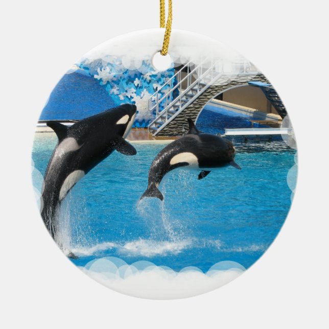 Orca Whales Ornament (Front)