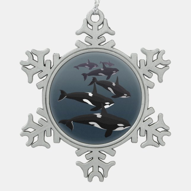 Orca Whales Ornament Personalised Whale Ornament (Front)