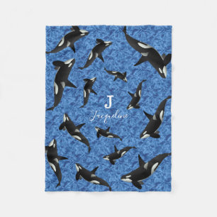 Orca Wild Killer Whale Pod   Personalised Fleece Blanket