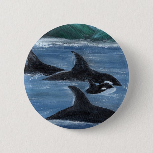 orcapod.png 6 cm round badge (Front)