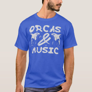 Orcas and Music Notes Musician Clef Whale T-Shirt