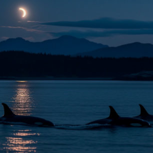 Orcas at Night - Killer Whale Jigsaw Puzzle