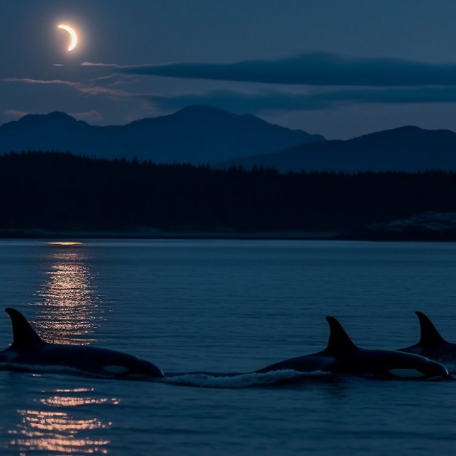 Orcas at Night - Killer Whale Jigsaw Puzzle (Creator Uploaded)