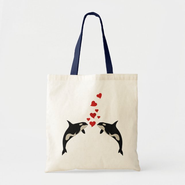 Orcas In Love Tote Bag (Front)