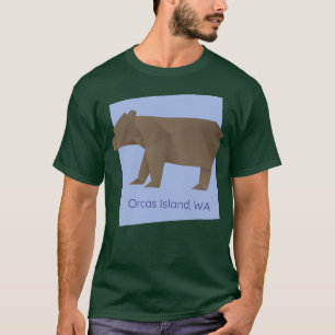 Orcas Island Brown Origami Bear Abstract Geometric T-Shirt