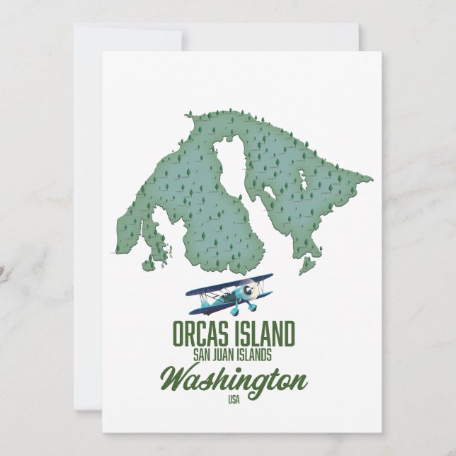 Orcas Island, Washington, USA map (Front)