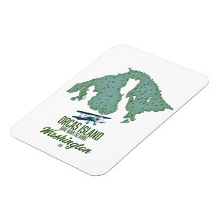 Orcas Island, Washington, USA map Magnet