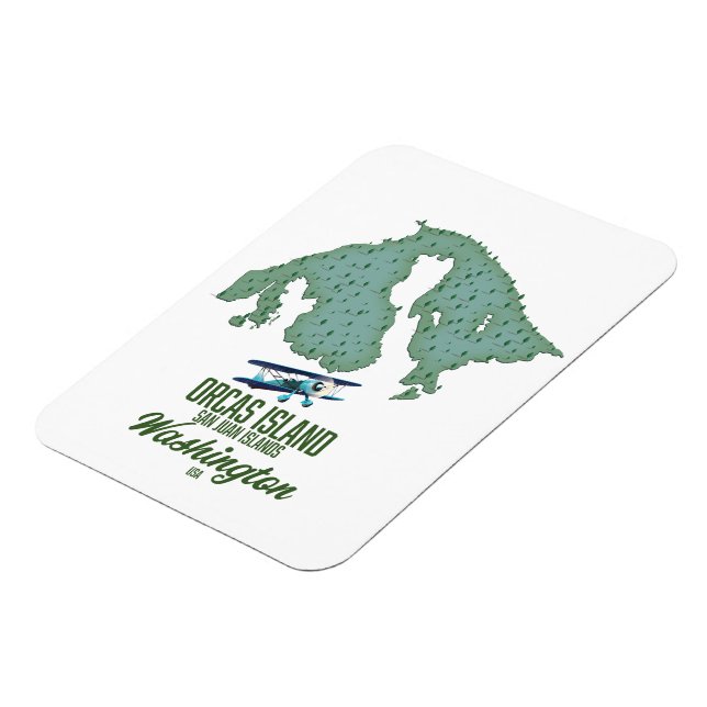 Orcas Island, Washington, USA map Magnet (Left Side)