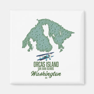 Orcas Island, Washington, USA map Magnet