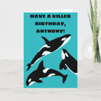 Orcas Killer Whales Teal Blue Personalised