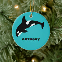 Orcas Killer Whales Teal Blue Personalised
