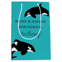 Orcas Killer Whales Teal Blue Personalised