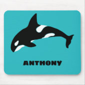 Orcas Killer Whales Teal Blue Personalised Mouse Pad (Front)