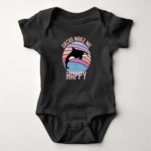 Orcas Make Me Happy Baby Bodysuit