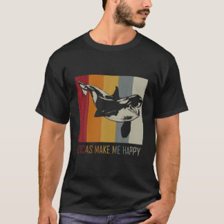 Orcas Make Me Happy Killer Whale T-Shirt