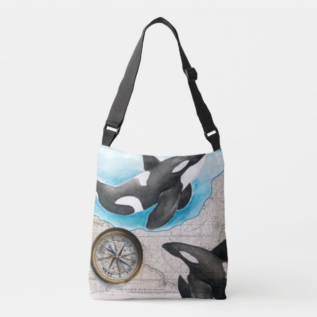 Orcas Map Crossbody Bag (Front)