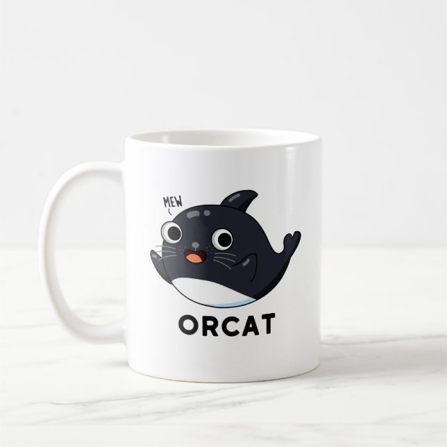 Orcat Funny Cat Orca Pun  Coffee Mug (Left)