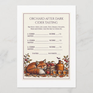 Orchard After Dark Cider Tasting Game Card