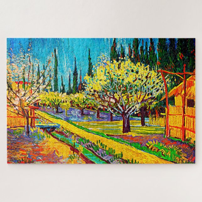 Orchard Bordered by Cypresses Vincent Van Gogh Jigsaw Puzzle (Horizontal)