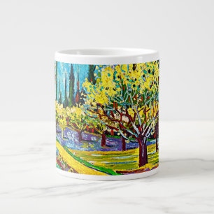 Orchard Bordered by Cypresses Vincent Van Gogh Large Coffee Mug