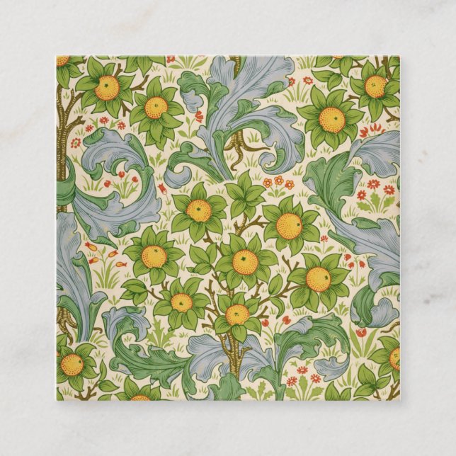 Orchard Dearle 1899 By William Morris Square Business Card (Front)
