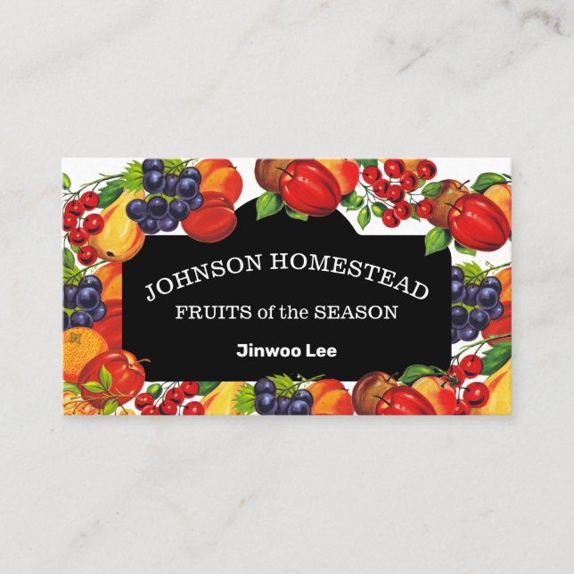 Orchard Farmer's Market Season Fruits Business Car Card (Front)