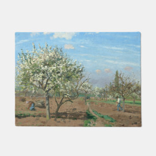 Orchard in Bloom, Louveciennes Camille Pissarro Doormat