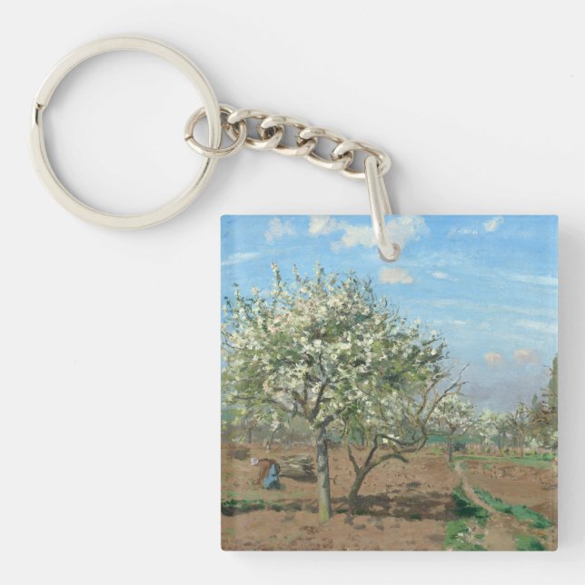 Orchard in Bloom, Louveciennes  Camille Pissarro   Key Ring (Front)