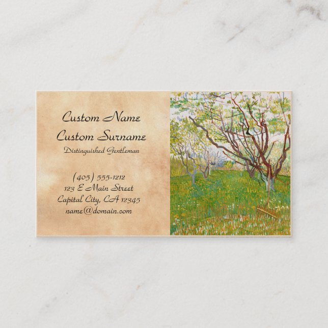 Orchard in Bloom Vincent van Gogh  fine art Business Card (Front)