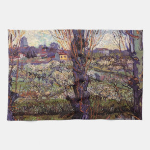 Orchard in Blossom, Arles by Vincent van Gogh Tea Towel