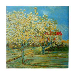 Orchard in Blossom by Vincent van Gogh Ceramic Tile