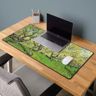Orchard in Blossom by Vincent van Gogh Desk Mat