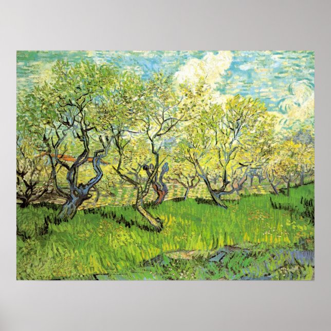 Orchard in Blossom by Vincent van Gogh Poster (Front)