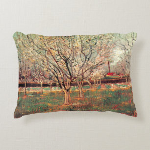 Orchard in Blossom, Plum Trees by Vincent van Gogh Decorative Cushion