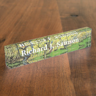 Orchard in Blossom. Vincent van Gogh. Nameplate