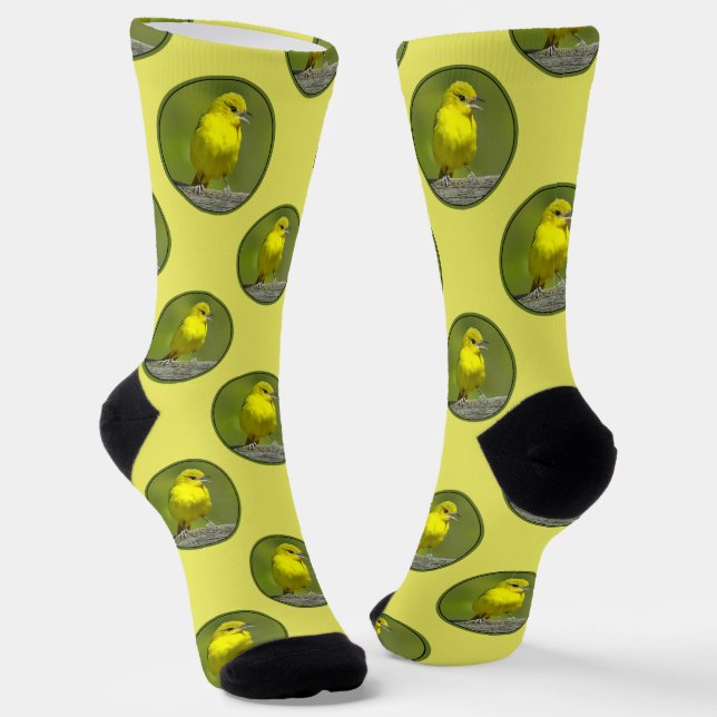 Orchard Oriole Female in Spring Original Photo Socks (Angled)