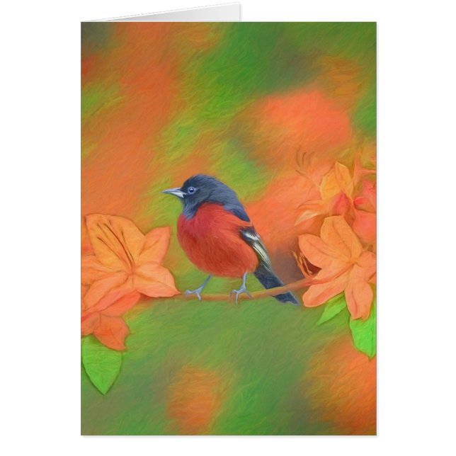 Orchard Oriole Songbird Painting Original Bird Art (Front)