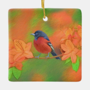 Orchard Oriole Songbird Painting Original Bird Art Ceramic Ornament