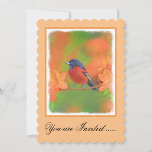 Orchard Oriole Songbird Painting Original Bird Art Invitation