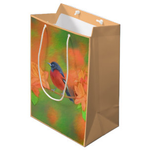 Orchard Oriole Songbird Painting Original Bird Art Medium Gift Bag