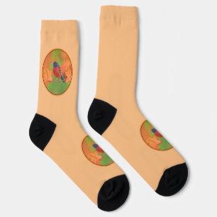 Orchard Oriole Songbird Painting Original Bird Art Socks