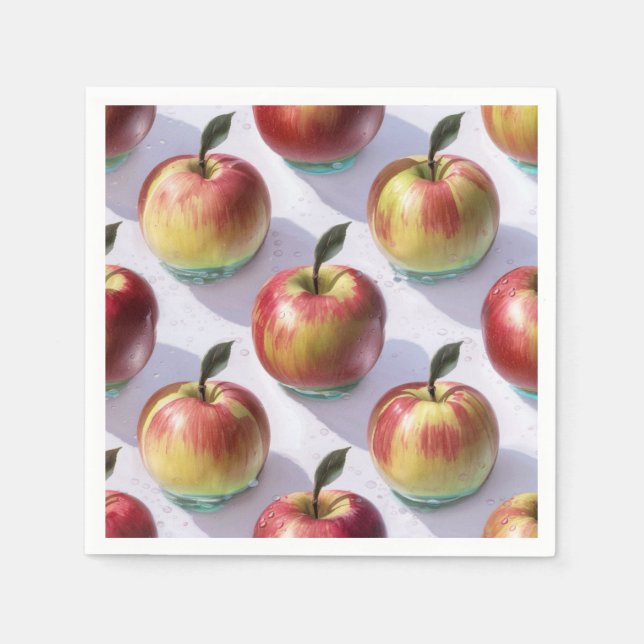 Orchard Red Apple Harvest Paper Napkins (Front)
