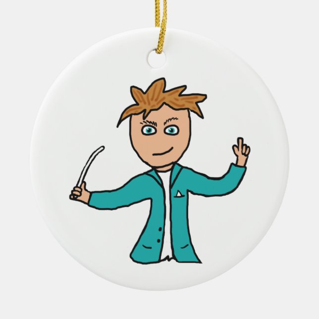 Orchestra Conductor Ceramic Ornament (Front)