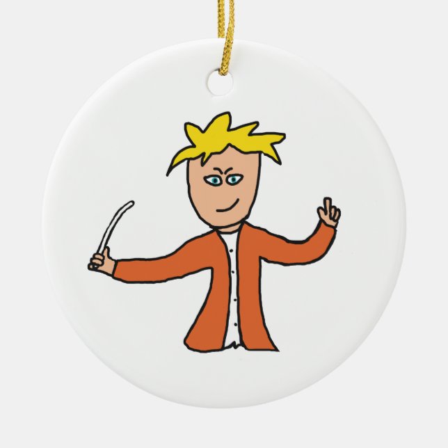 Orchestra Conductor Ceramic Ornament (Front)