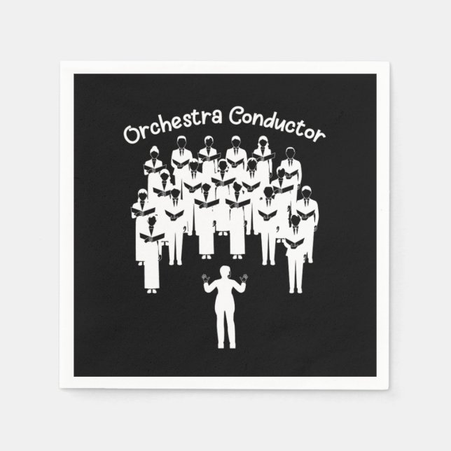 Orchestra Conductor Classical Music Orchestra Gift Napkin (Front)