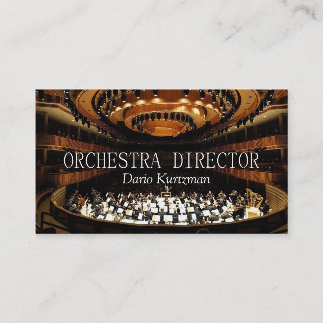 Orchestra Director Music Instructor Lessons Business Card (Front)