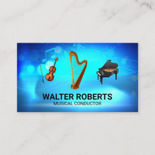 Orchestra Harp Violin Piano Business Card
